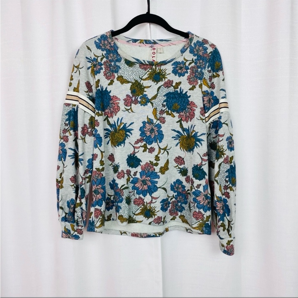 Anthropologie Dolan Left Coast Tagawa Gray
Floral Blouson Sleeve Sweatshirt - Picture 6 of 12